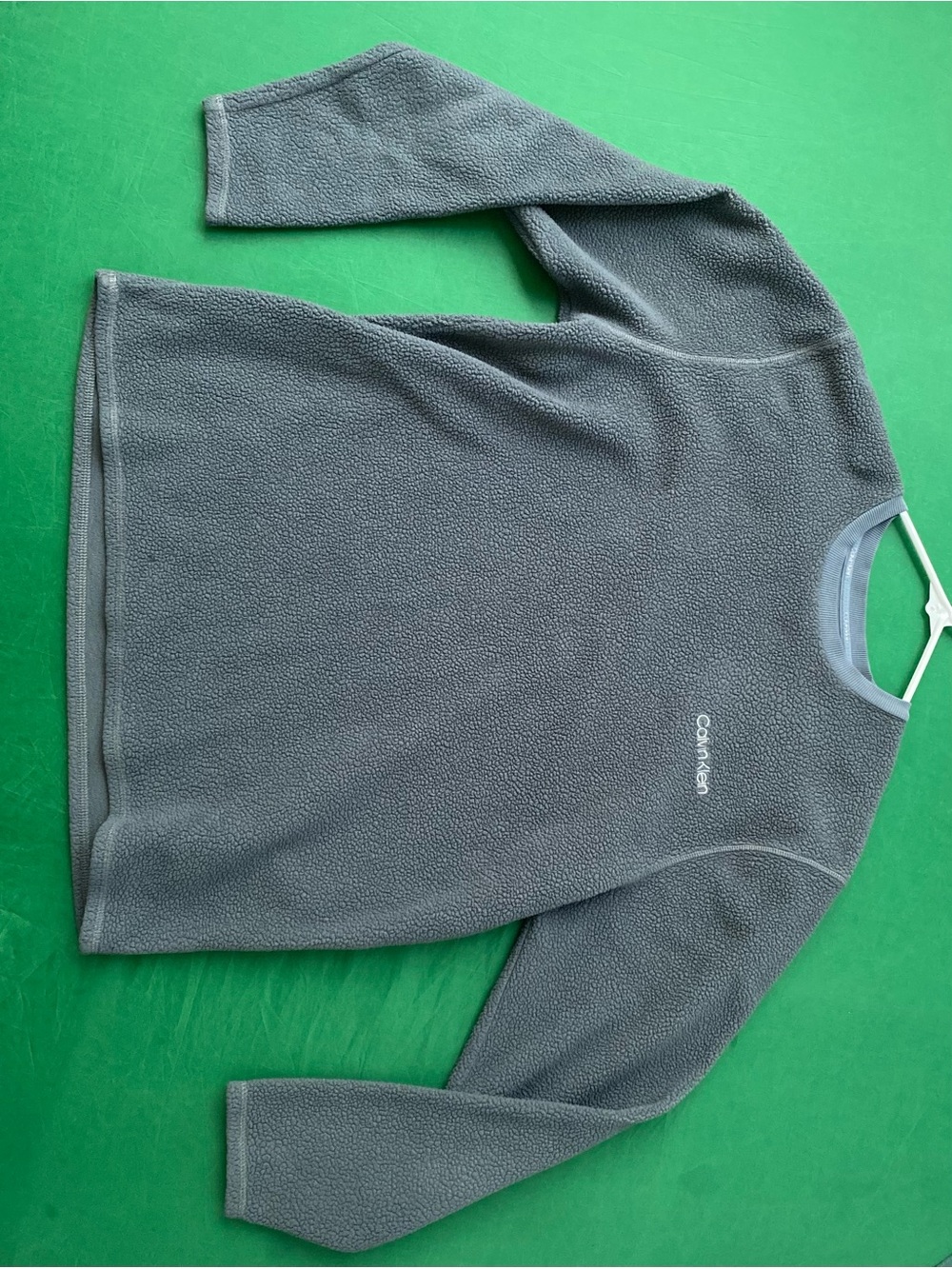 Calvin Klein Men's Gray Crewneck Fleece Pullover